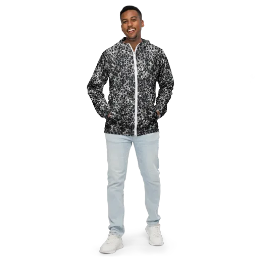 Liquid Metal Maze on a Men's Windbreaker