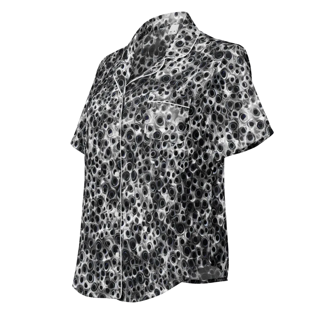 Liquid Metal Maze on Women's Short Sleeve Pajama Top — Left Front