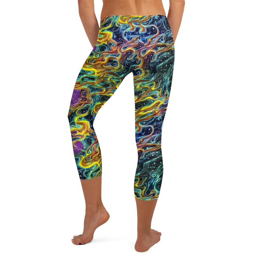 Iridescent Tempest on Capri Leggings — Back