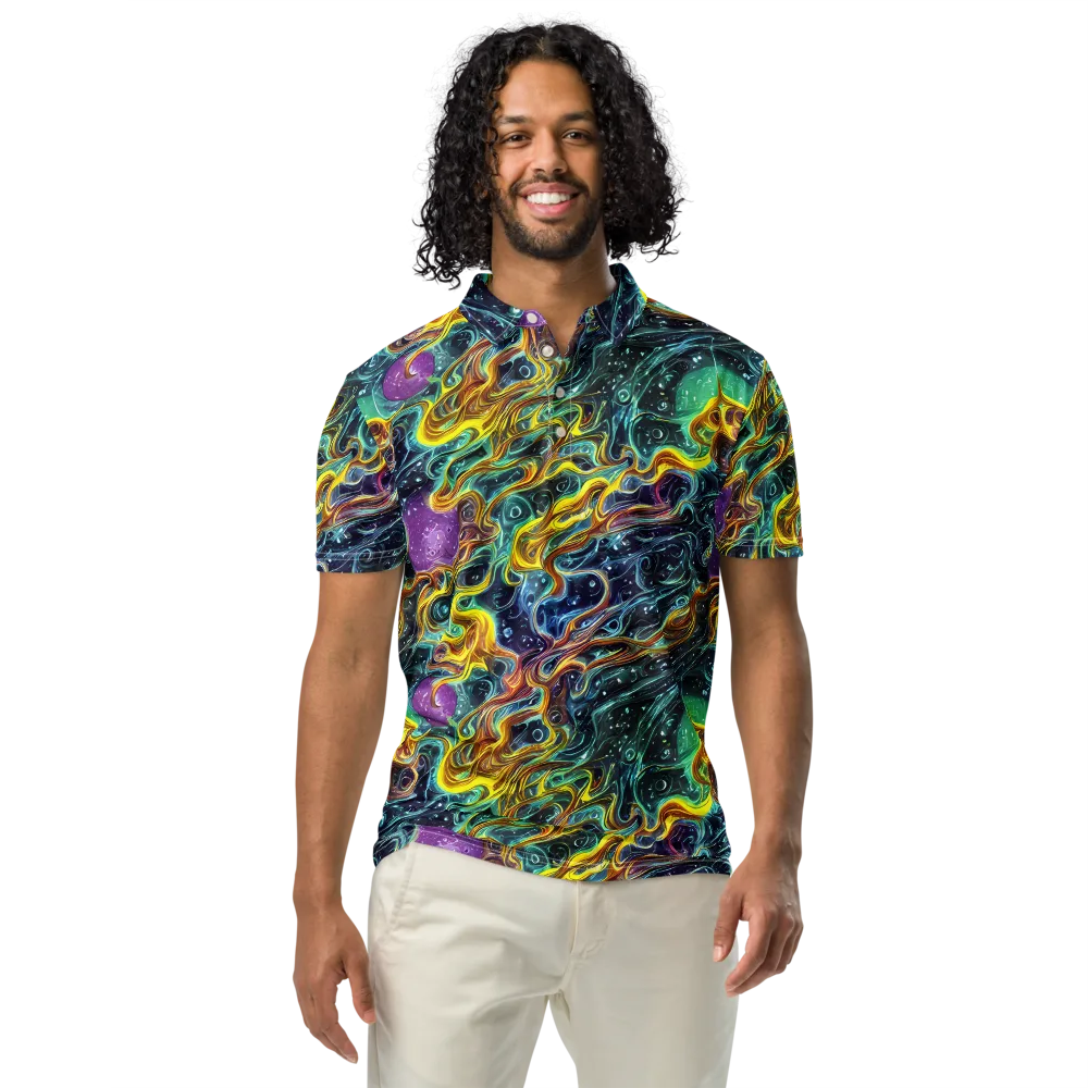 Iridescent Tempest on Men's Slim Fit Polo Shirt — Front