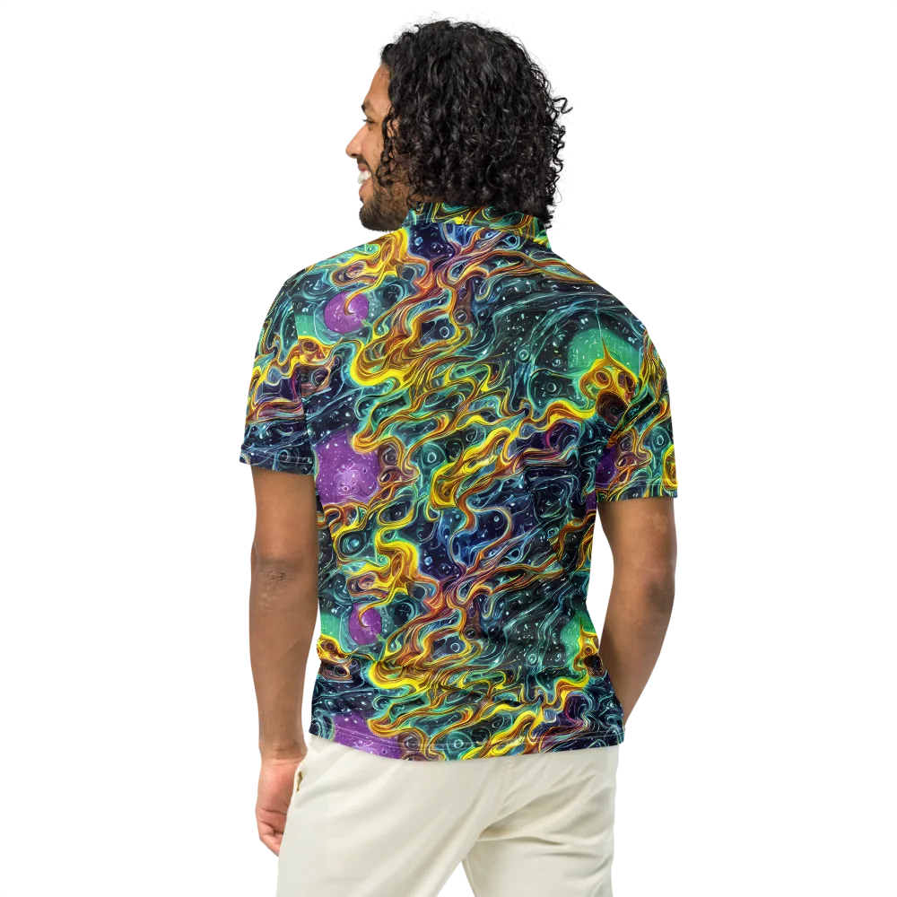 Iridescent Tempest on Men's Slim Fit Polo Shirt — Back