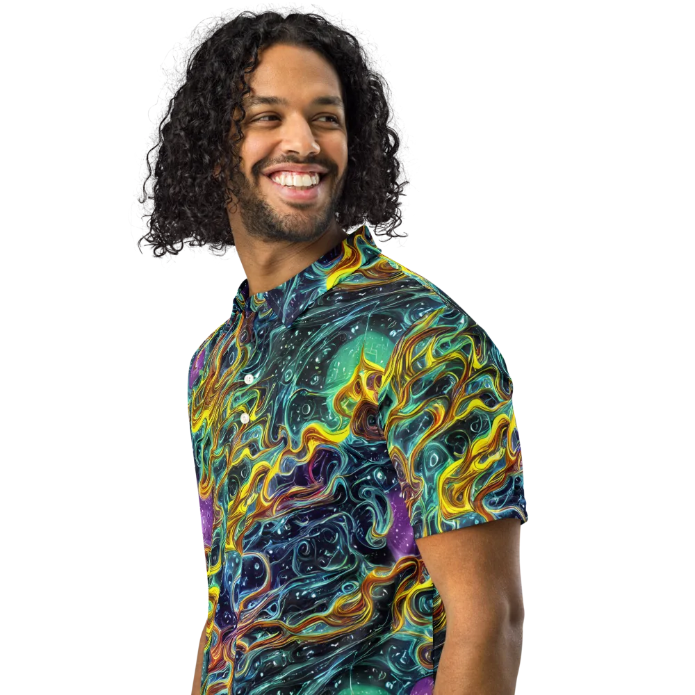 Iridescent Tempest on Men's Slim Fit Polo Shirt — Left Front