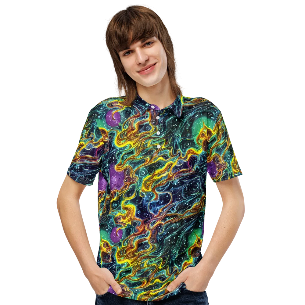 Iridescent Tempest on Men's Slim Fit Polo Shirt — Front