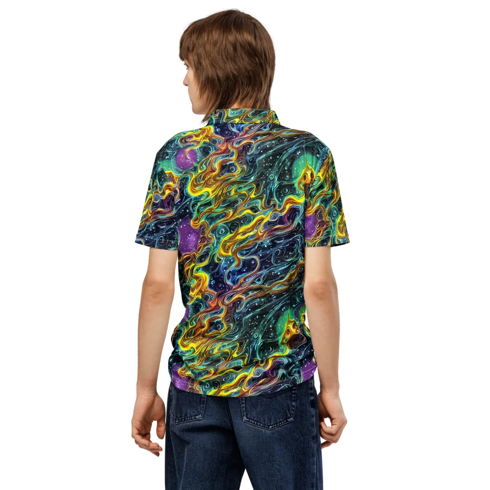 Iridescent Tempest on Men's Slim Fit Polo Shirt — Back
