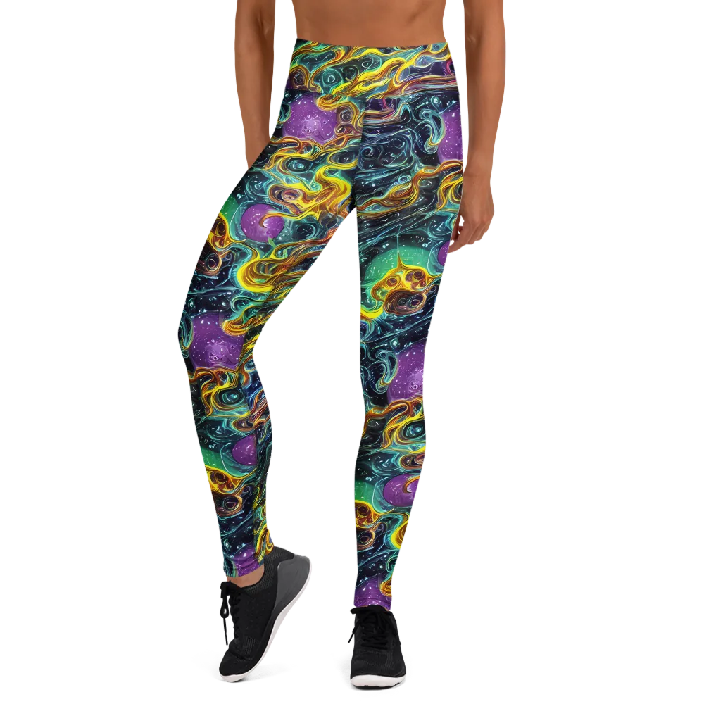 Iridescent Tempest on Yoga Leggings — Front