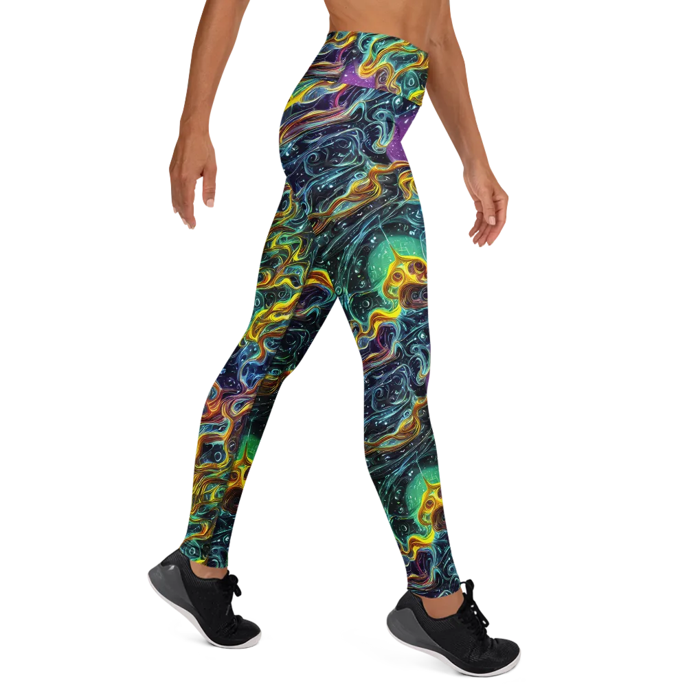 Iridescent Tempest on Yoga Leggings — Right