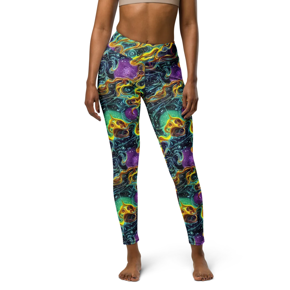 Iridescent Tempest on Yoga Leggings — Front