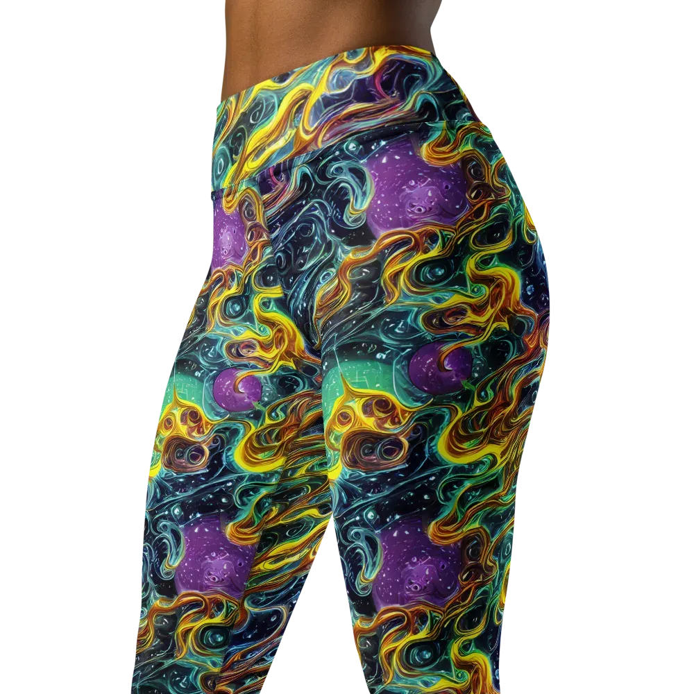 Iridescent Tempest on Yoga Leggings — Left Front