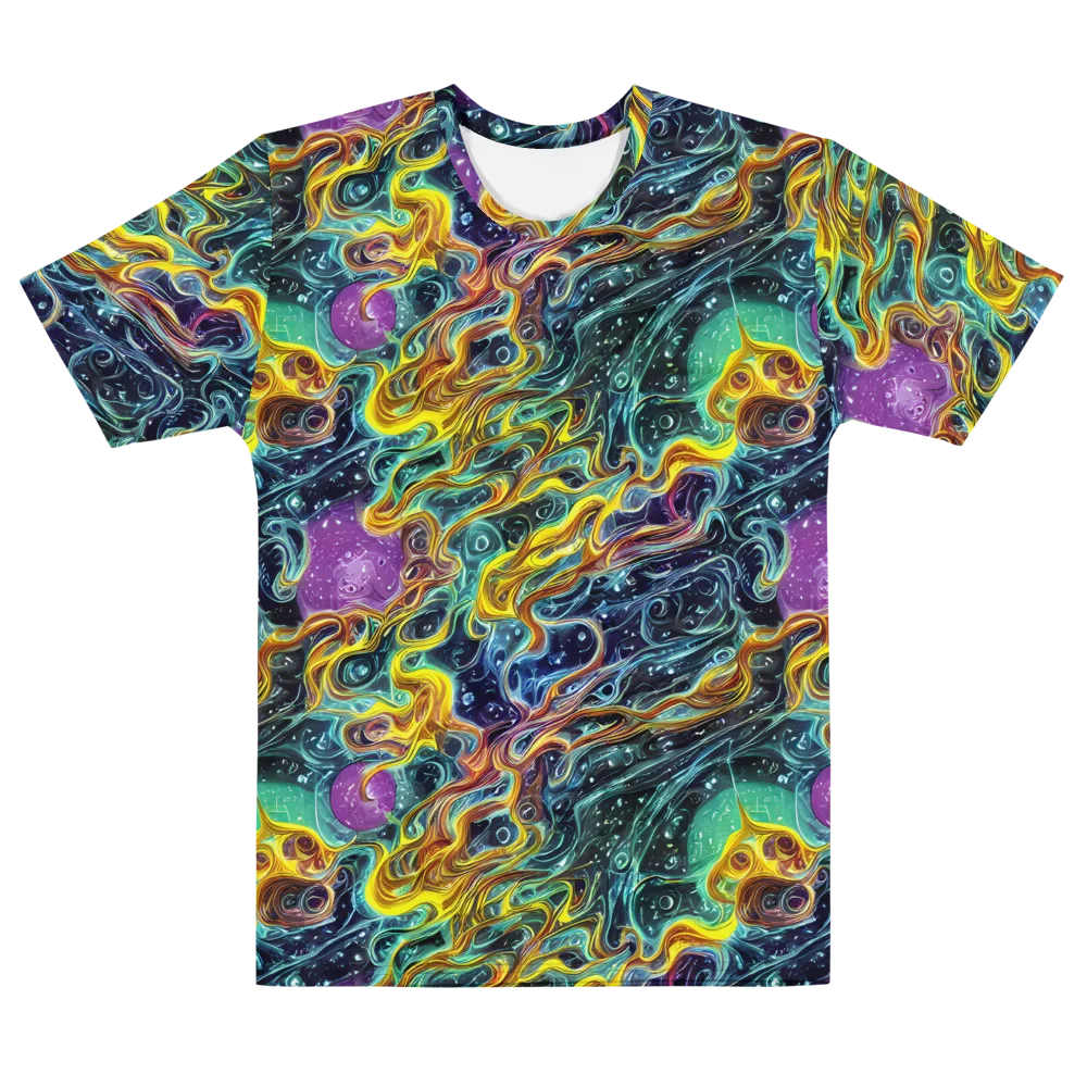 Iridescent Tempest on Men's Cotton Crew Neck T-Shirt — Front