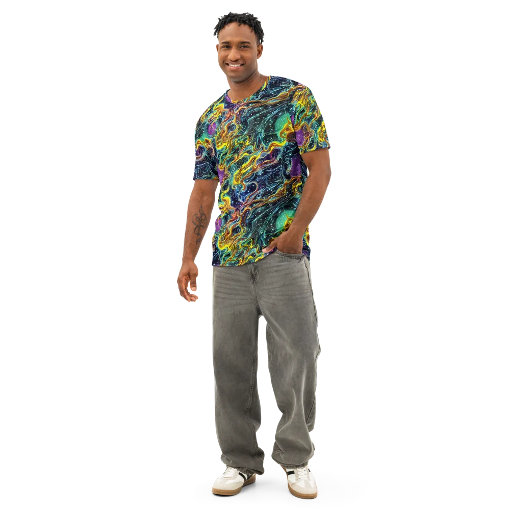 Iridescent Tempest on Men's Cotton Crew Neck T-Shirt — Front