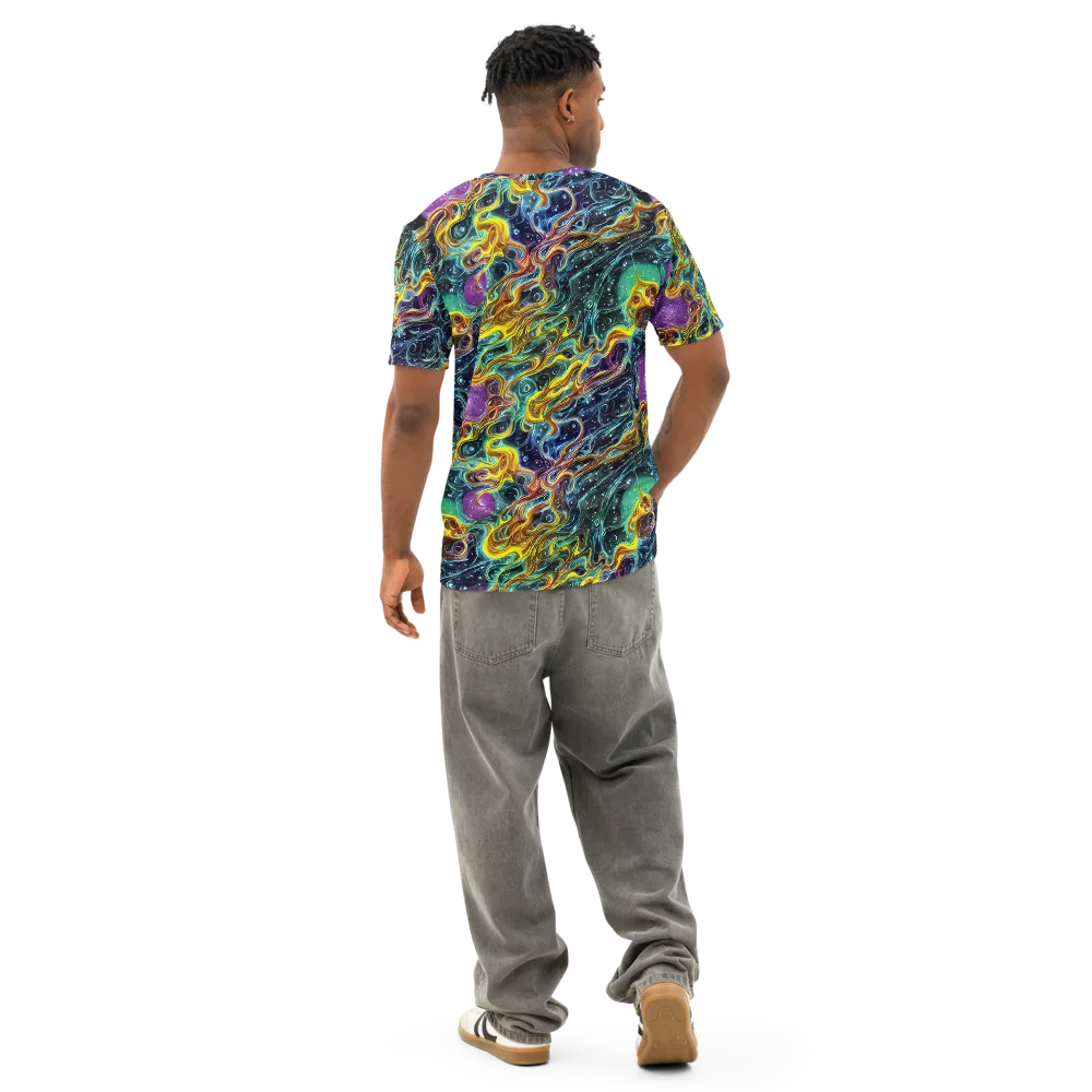 Iridescent Tempest on Men's Cotton Crew Neck T-Shirt — Back