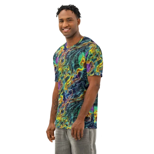 Iridescent Tempest on a Men's Cotton Crew Neck T-Shirt