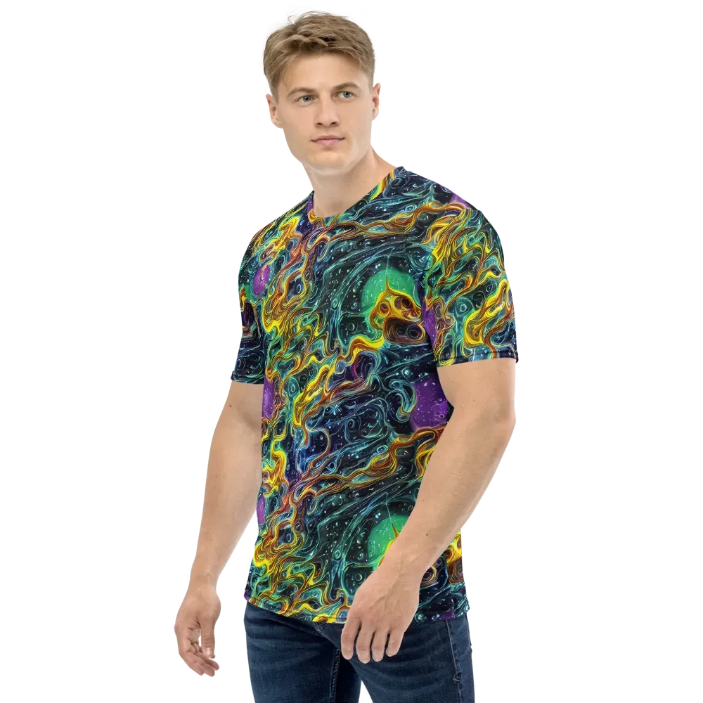Iridescent Tempest on Men's Crew Neck T-Shirt — Left