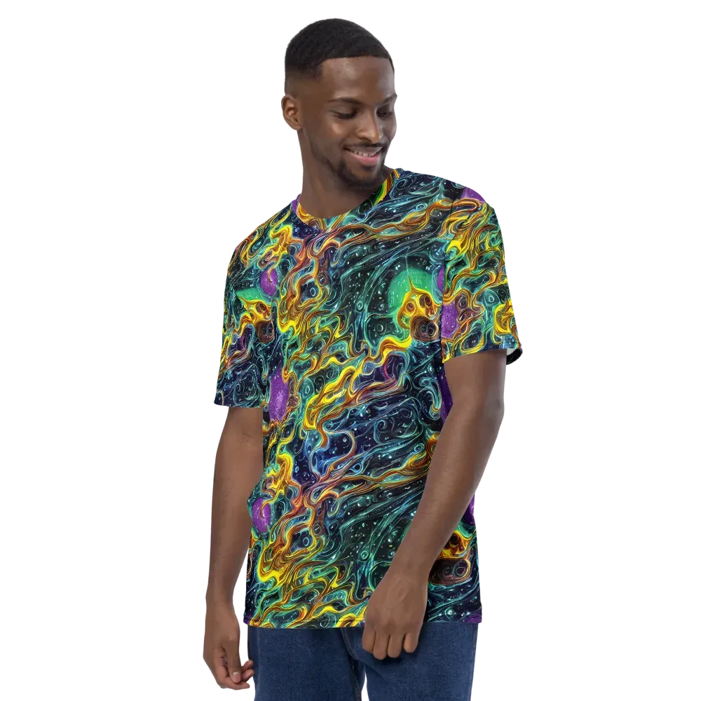Iridescent Tempest on Men's Crew Neck T-Shirt — Left