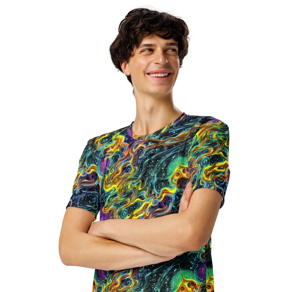 Iridescent Tempest on Men's Crew Neck T-Shirt — Left Front