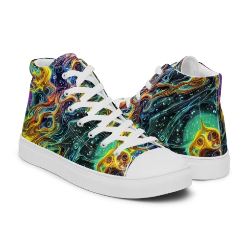 Iridescent Tempest on a Men's High Top Canvas Shoes