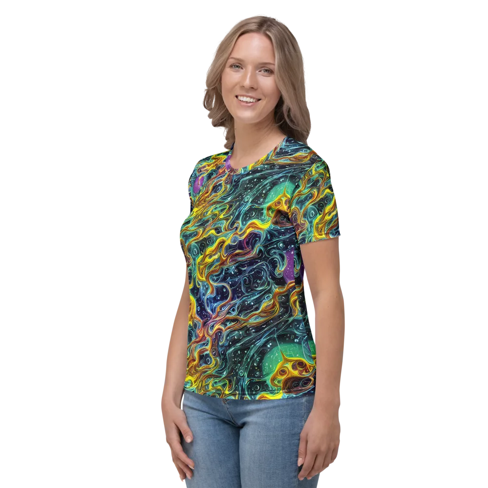 Iridescent Tempest on Women's Crew Neck T-Shirt — Left