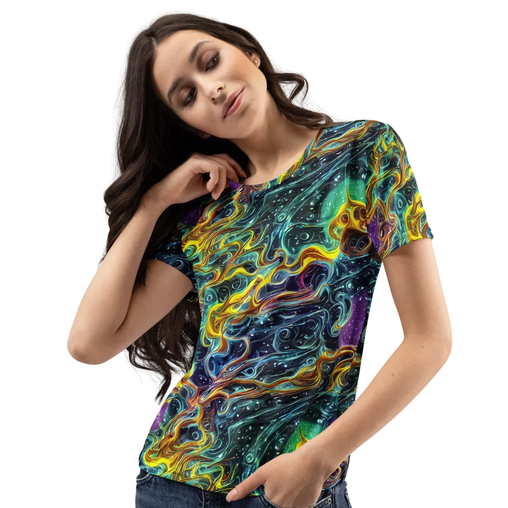 Iridescent Tempest on Women's Crew Neck T-Shirt — Left Front