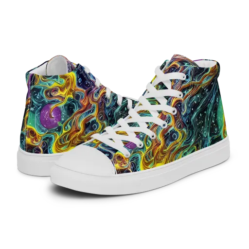 Iridescent Tempest on a Women's High Top Canvas Shoes