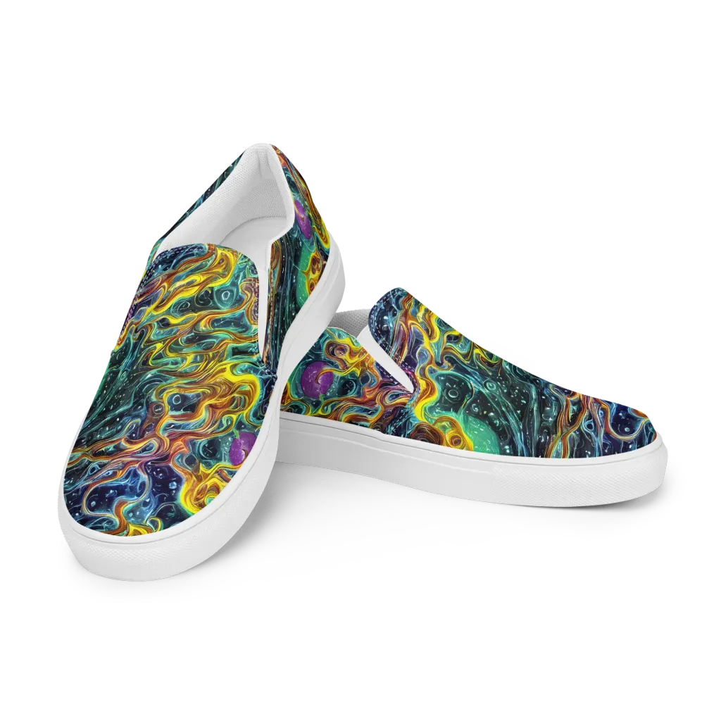 Iridescent Tempest on Men's Slip-On Canvas Shoes — Left Front