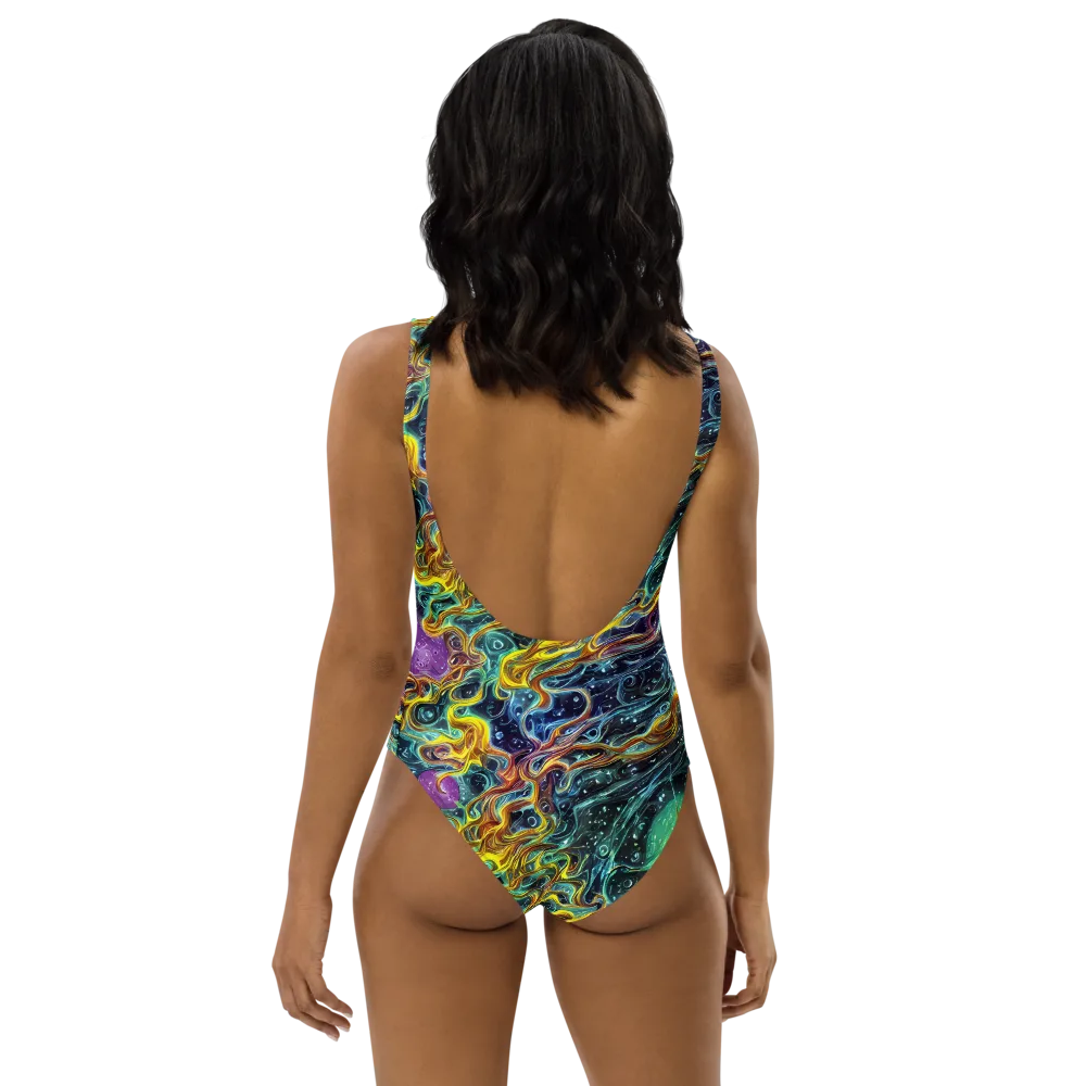 Iridescent Tempest on One-Piece Swimsuit — Back