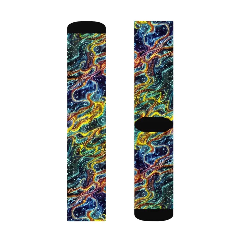 Iridescent Tempest on Socks — Left Sock