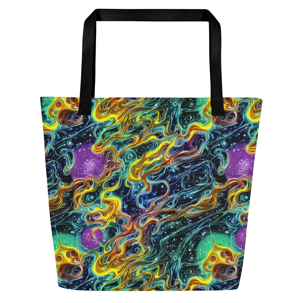 Iridescent Tempest on Large Tote Bag W/ Pocket — Front