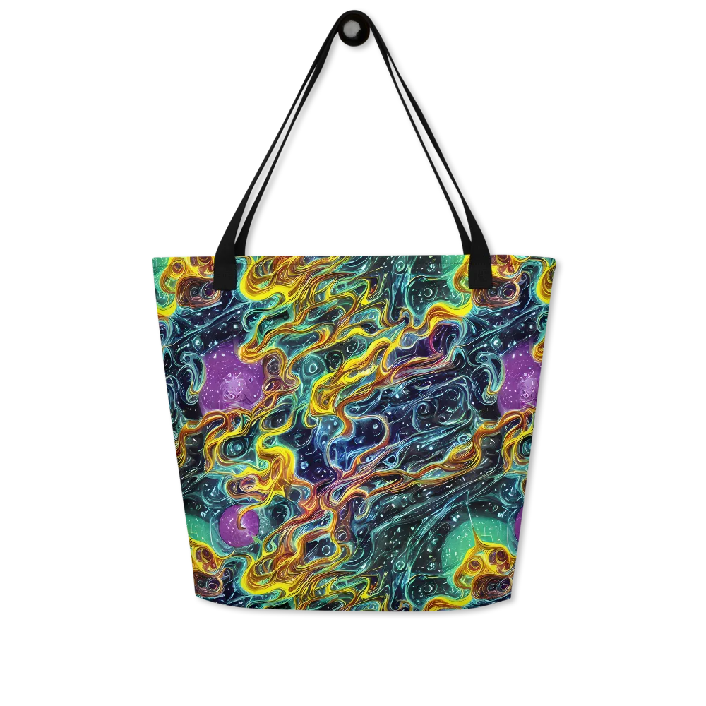 Iridescent Tempest on Large Tote Bag W/ Pocket — Front