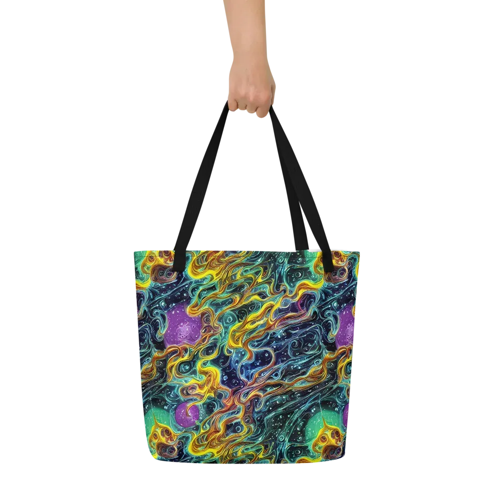 Iridescent Tempest on Large Tote Bag W/ Pocket — Front