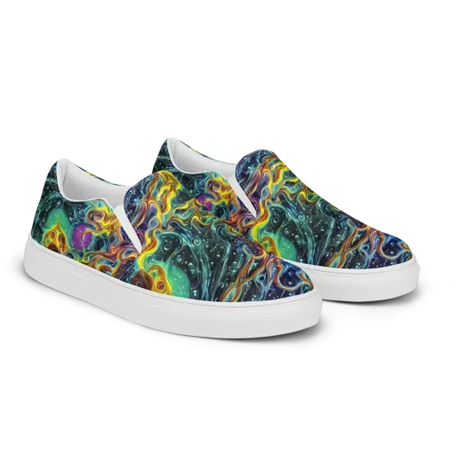 Iridescent Tempest on a Women's Slip-On Canvas Shoes
