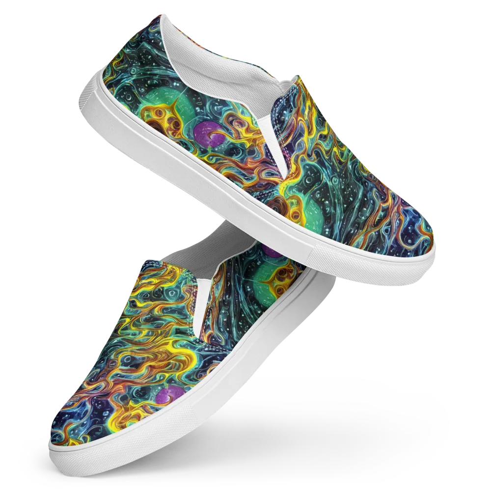 Iridescent Tempest on Women's Slip-On Canvas Shoes — Front