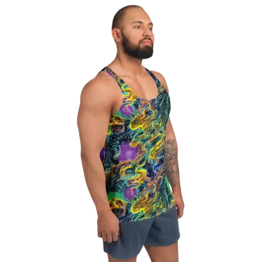 Iridescent Tempest on a Men's Tank Top