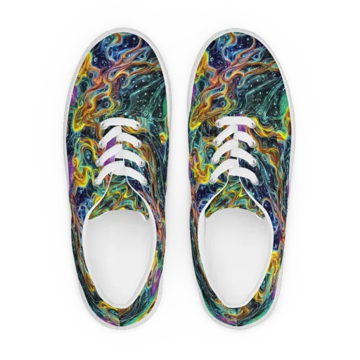 Iridescent Tempest on a Men's Lace-Up Canvas Shoes