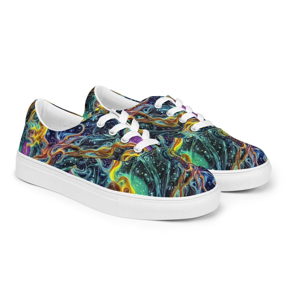 Iridescent Tempest on Men's Lace-Up Canvas Shoes — Right Front