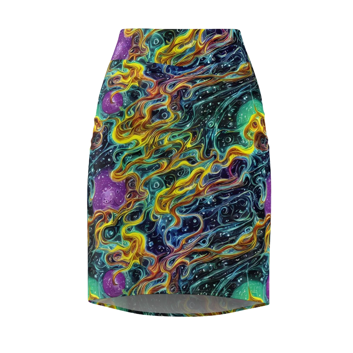 Iridescent Tempest on Pencil Skirt — Front