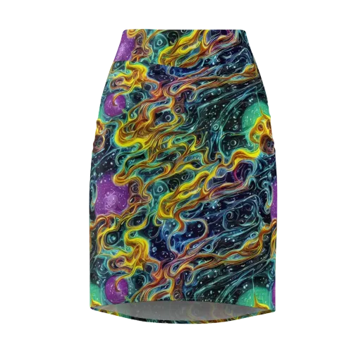 Iridescent Tempest on a Pencil Skirt