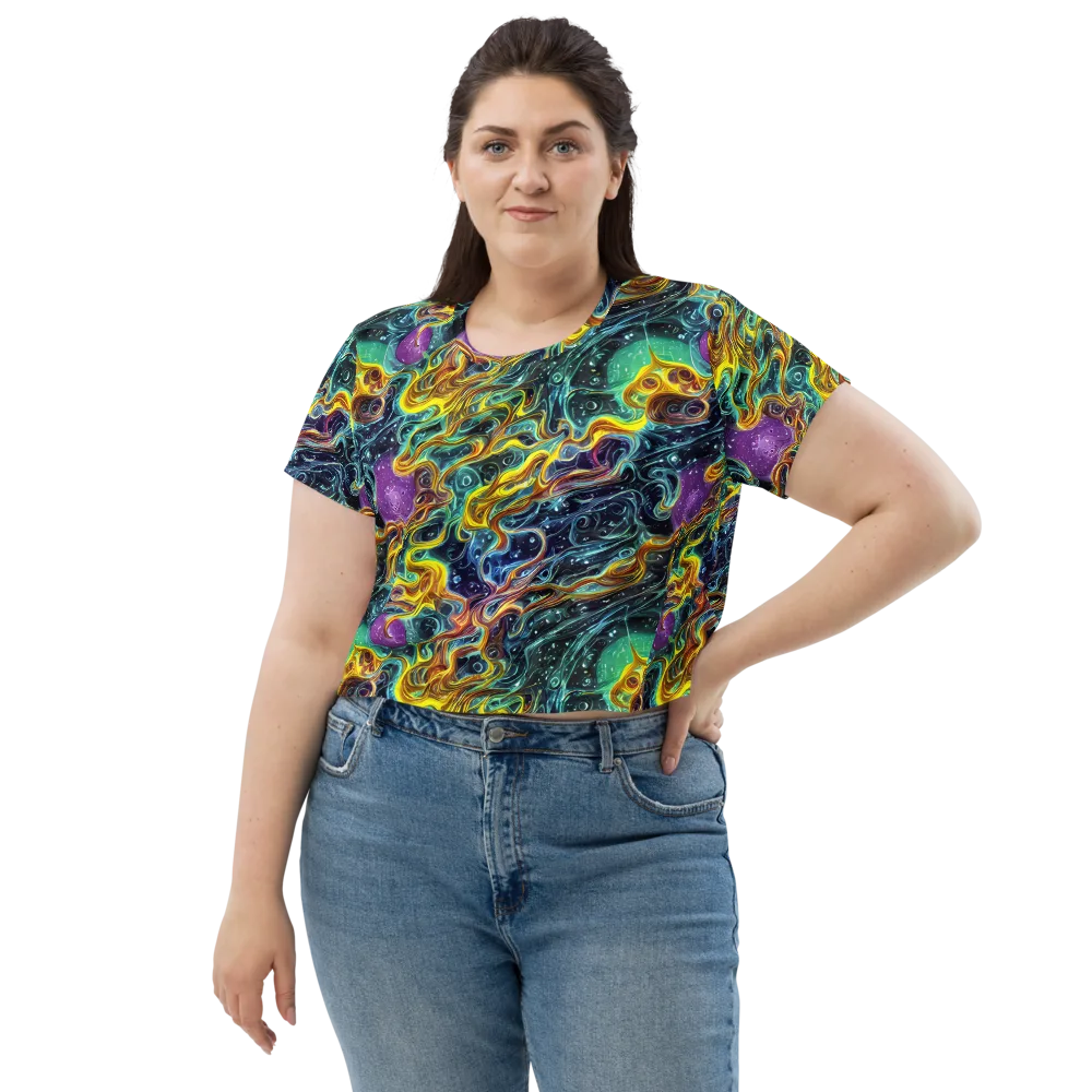 Iridescent Tempest on Crop Tee — Front