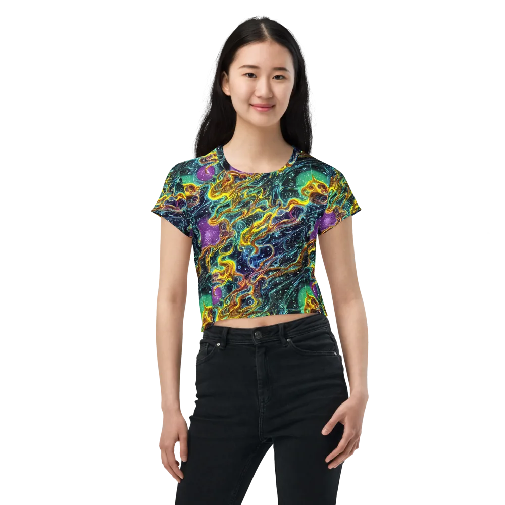 Iridescent Tempest on Crop Tee — Front