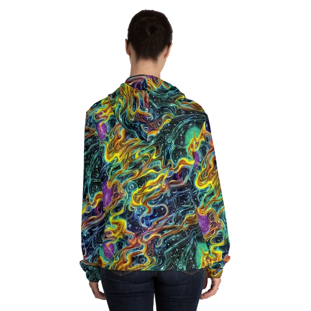 Iridescent Tempest on Women's Full-Zip Hoodie — Back On Person