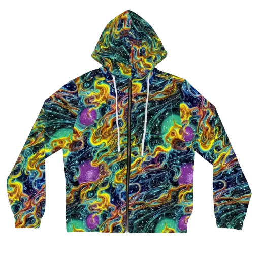Iridescent Tempest on a Women's Full-Zip Hoodie
