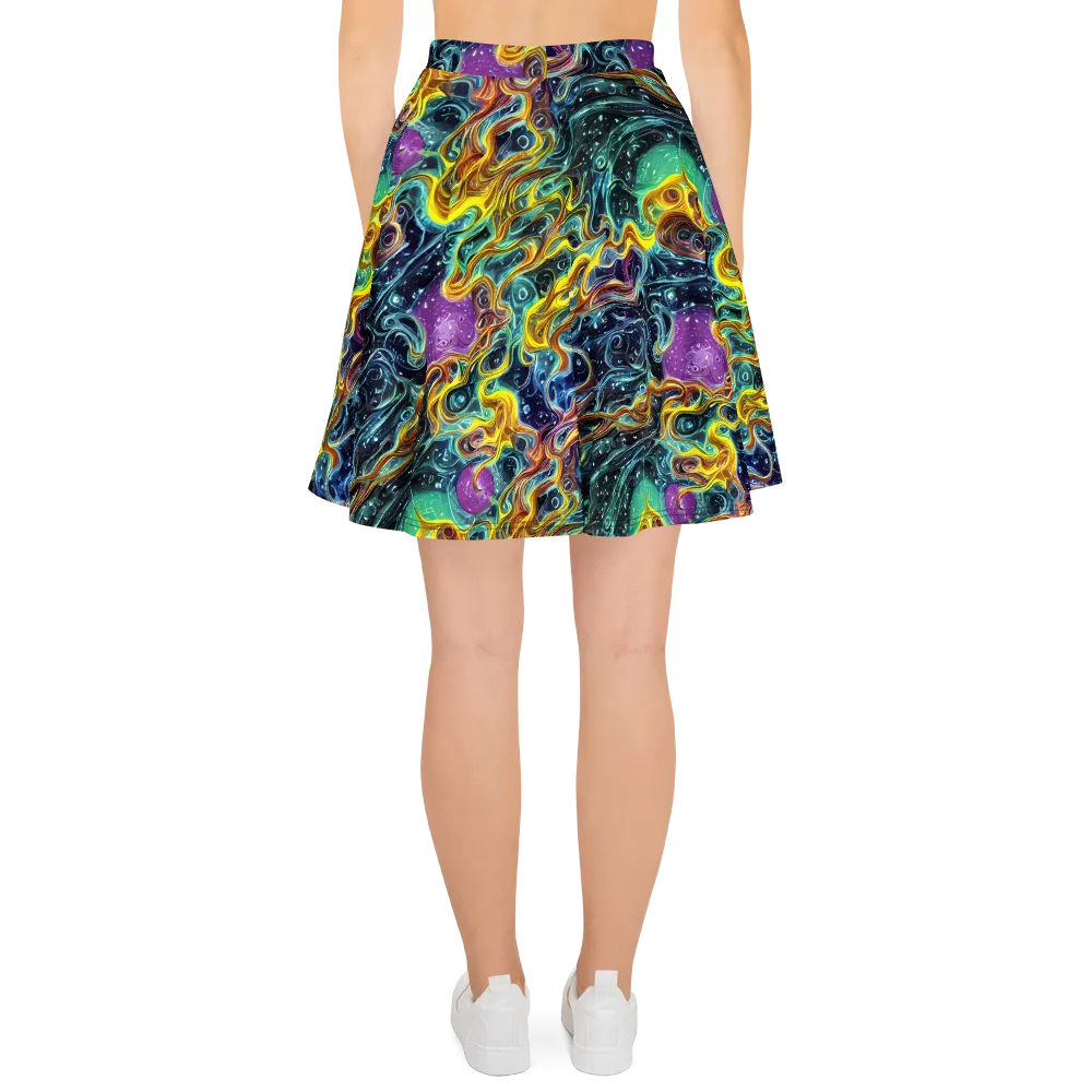 Iridescent Tempest on Skater Skirt — Back