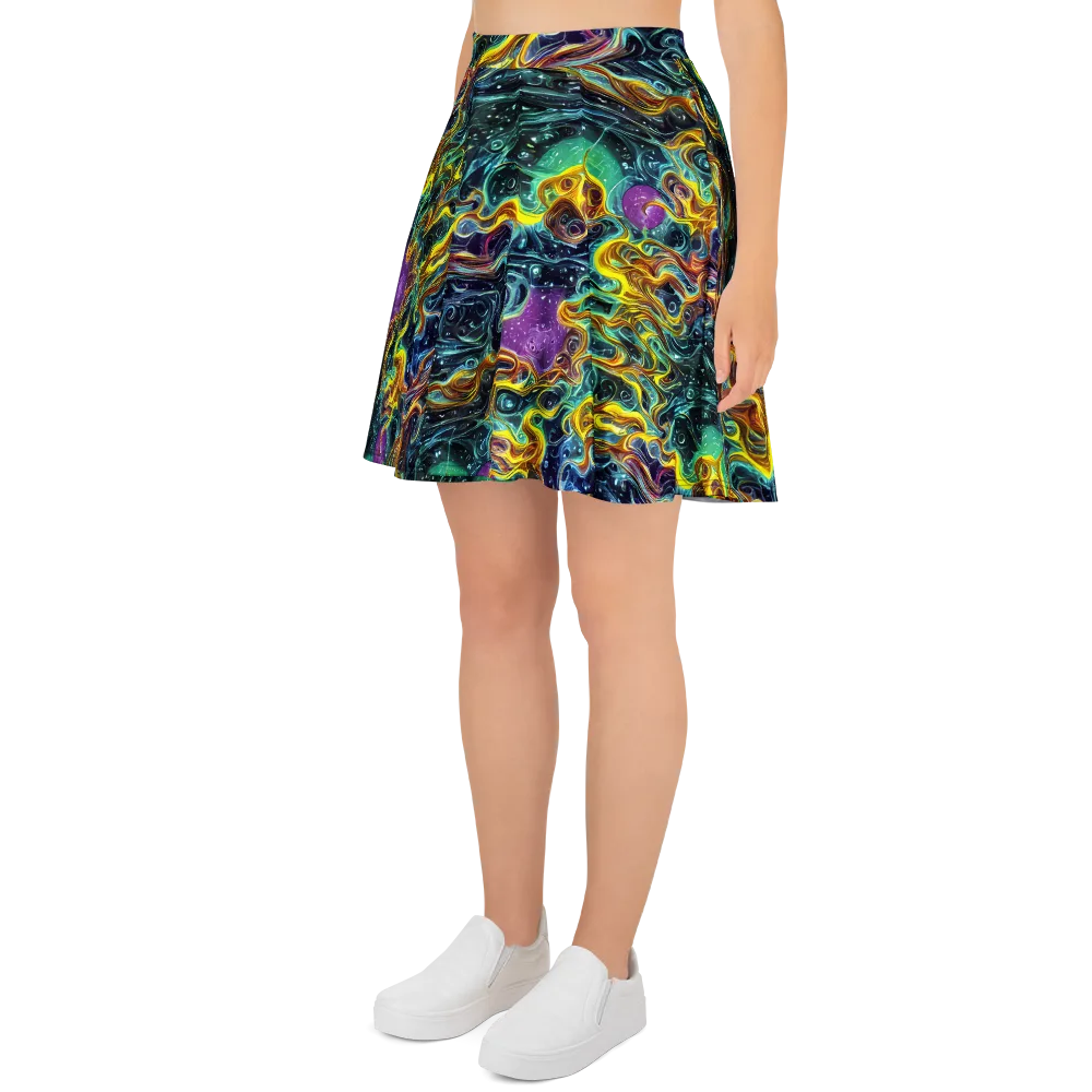 Iridescent Tempest on Skater Skirt — Left