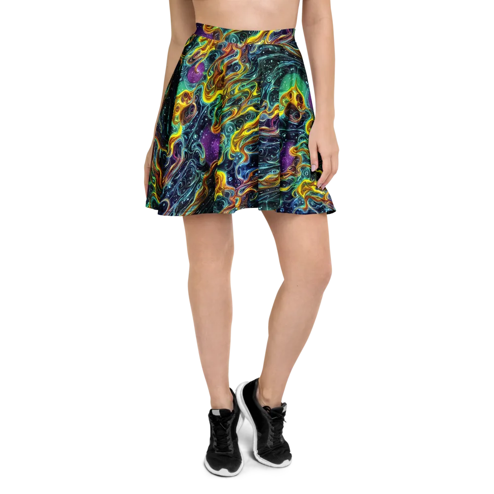 Iridescent Tempest on Skater Skirt — Front