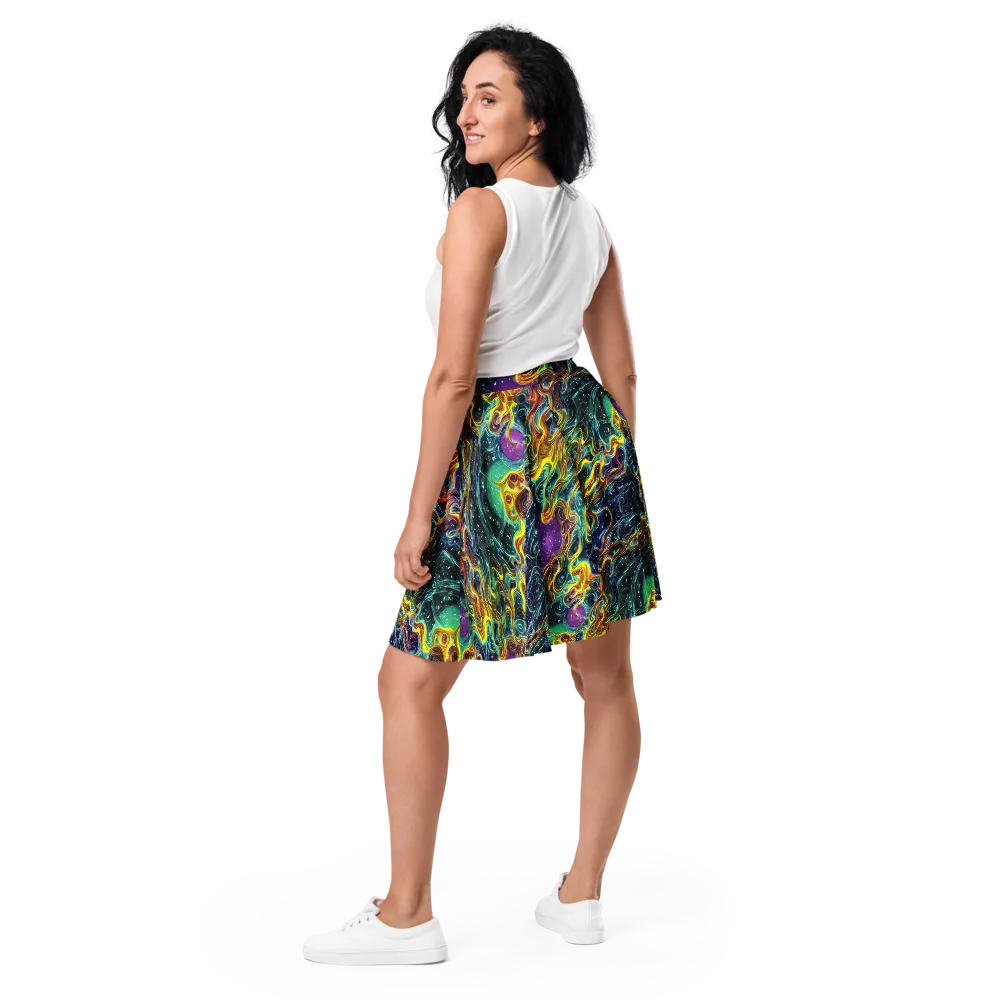 Iridescent Tempest on Skater Skirt — Back