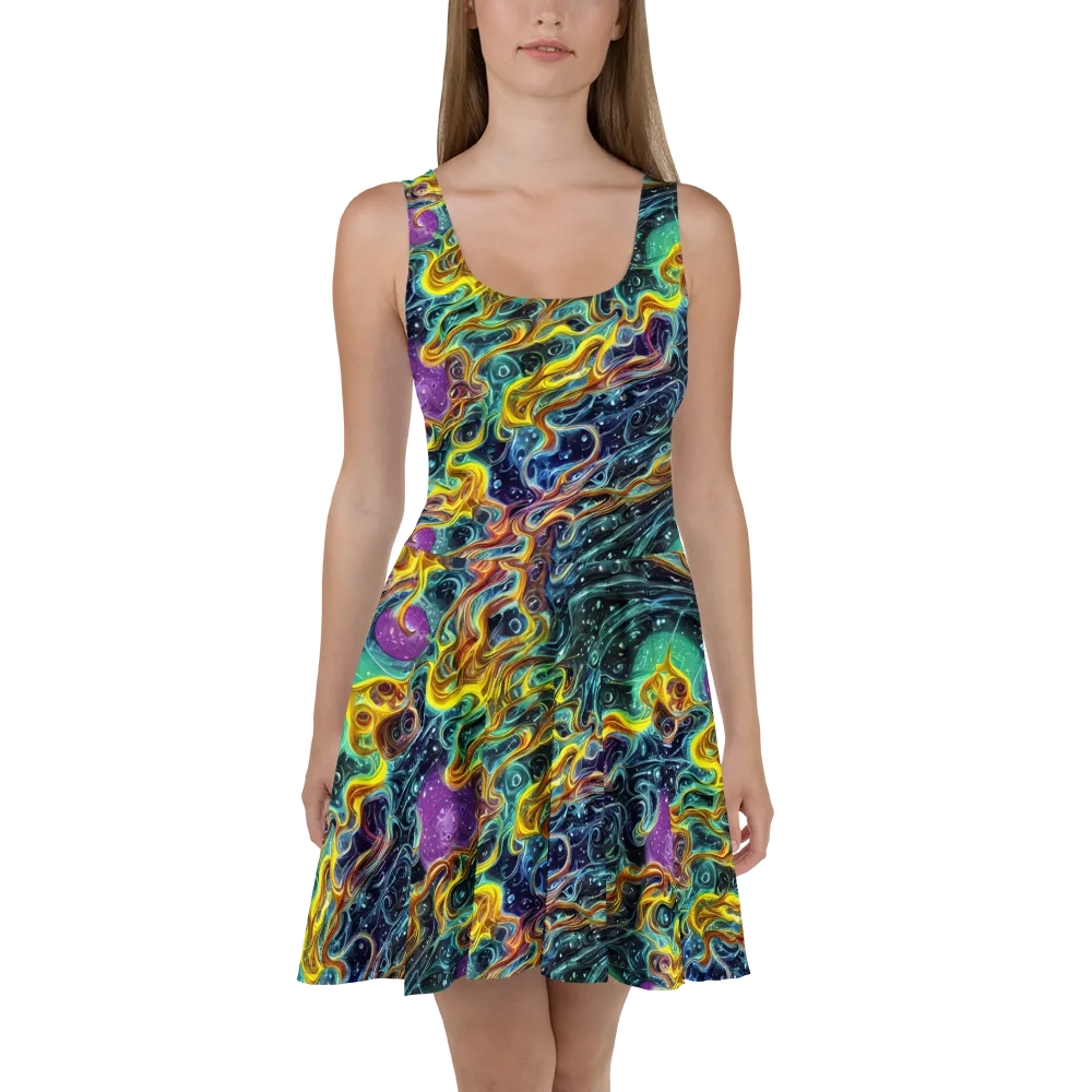 Iridescent Tempest on Skater Dress — Front