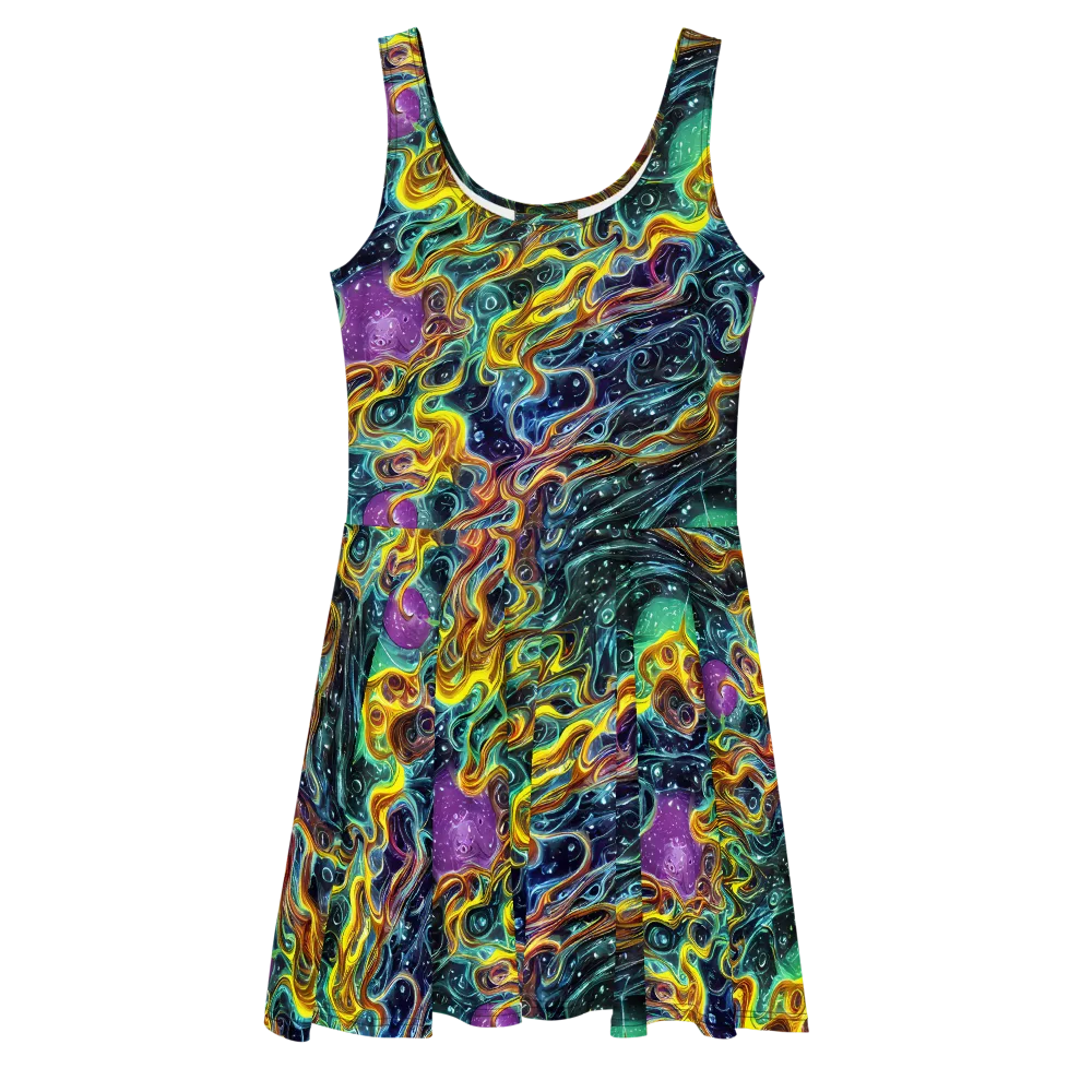 Iridescent Tempest on Skater Dress — Front