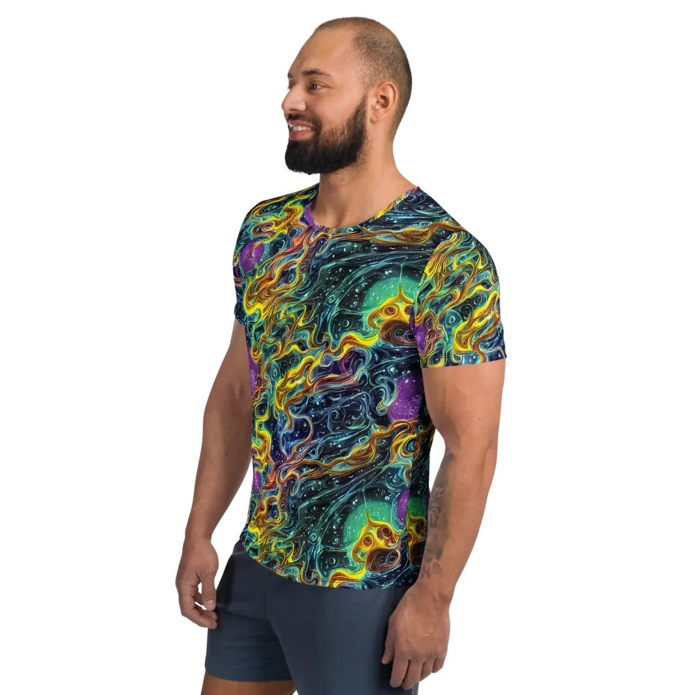 Iridescent Tempest on Men's Athletic T-Shirt — Left