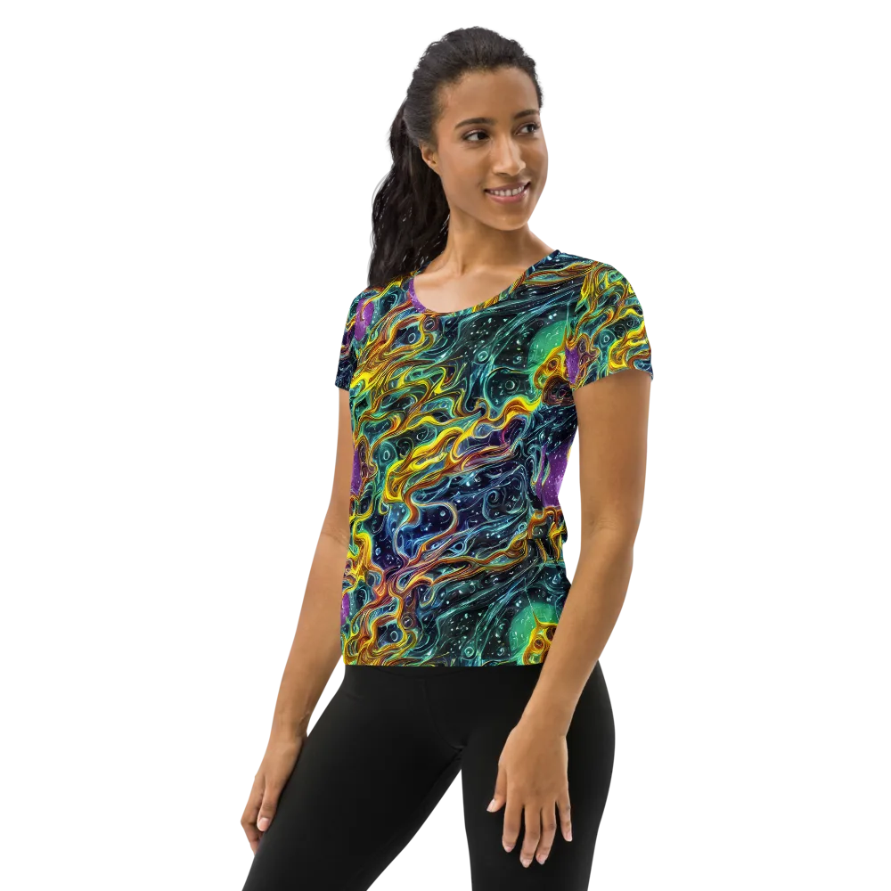 Iridescent Tempest on Women's Athletic T-Shirt — Left
