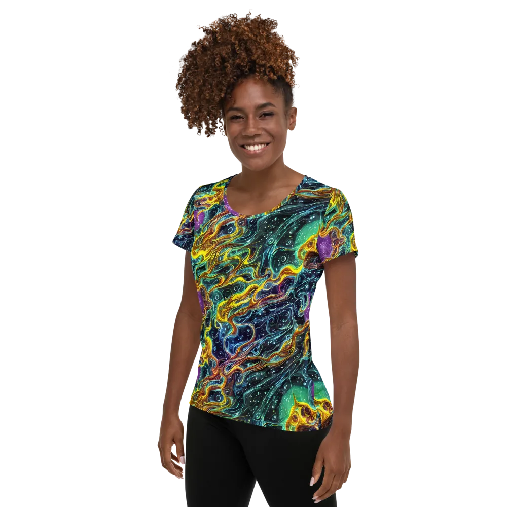 Iridescent Tempest on Women's Athletic T-Shirt — Left