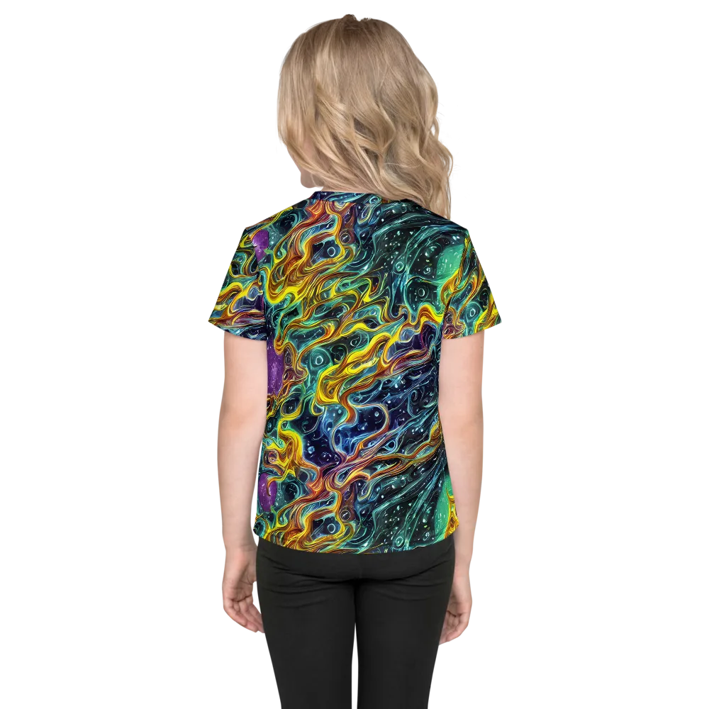 Iridescent Tempest on Kids Crew Neck T-Shirt — Back